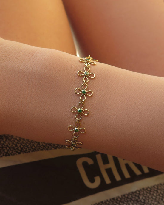 FLOWER CZ BRACELET - 14k Yellow Gold Fill - The Littl - 14k Yellow Gold Fill - 16cm Bracelets