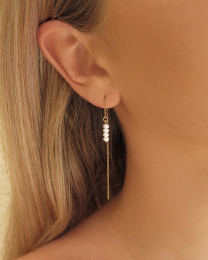 Freshwater Pearl Hoop Earrings - 14k Gold-Filled - Waterproof & Tarnish-Resistant | The Littl