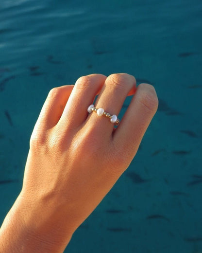 Beaded Pearl Ring - 14k Gold-Filled - Everyday Waterproof | The Littl