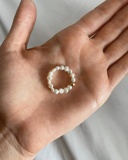 Freshwater Pearl Beaded Ring - 14k Gold-Filled - Hypoallergenic & Waterproof | The Littl