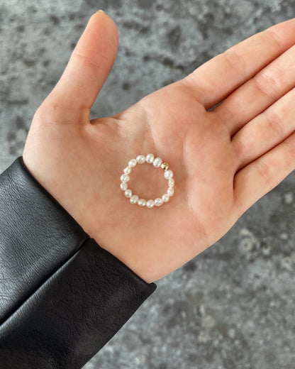 Freshwater Pearl Beaded Ring - Everyday Rings - 14k Gold-Filled | The Littl Australia