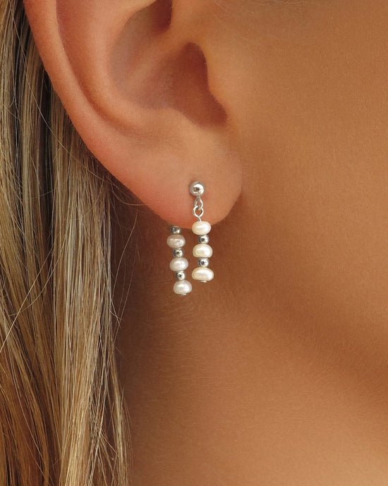 FRESHWATER PEARL EAR JACKET EARRINGS- Sterling Silver - The Littl - Sterling Silver -