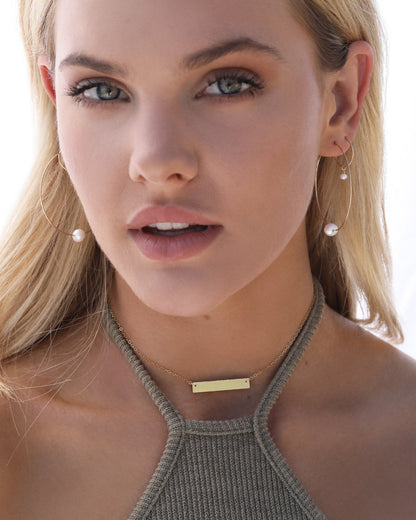 SELECT YOUR FREE GIFT: Freshwater Pearl Hoop Earrings - 14k Gold-Filled - Styled | The Littl