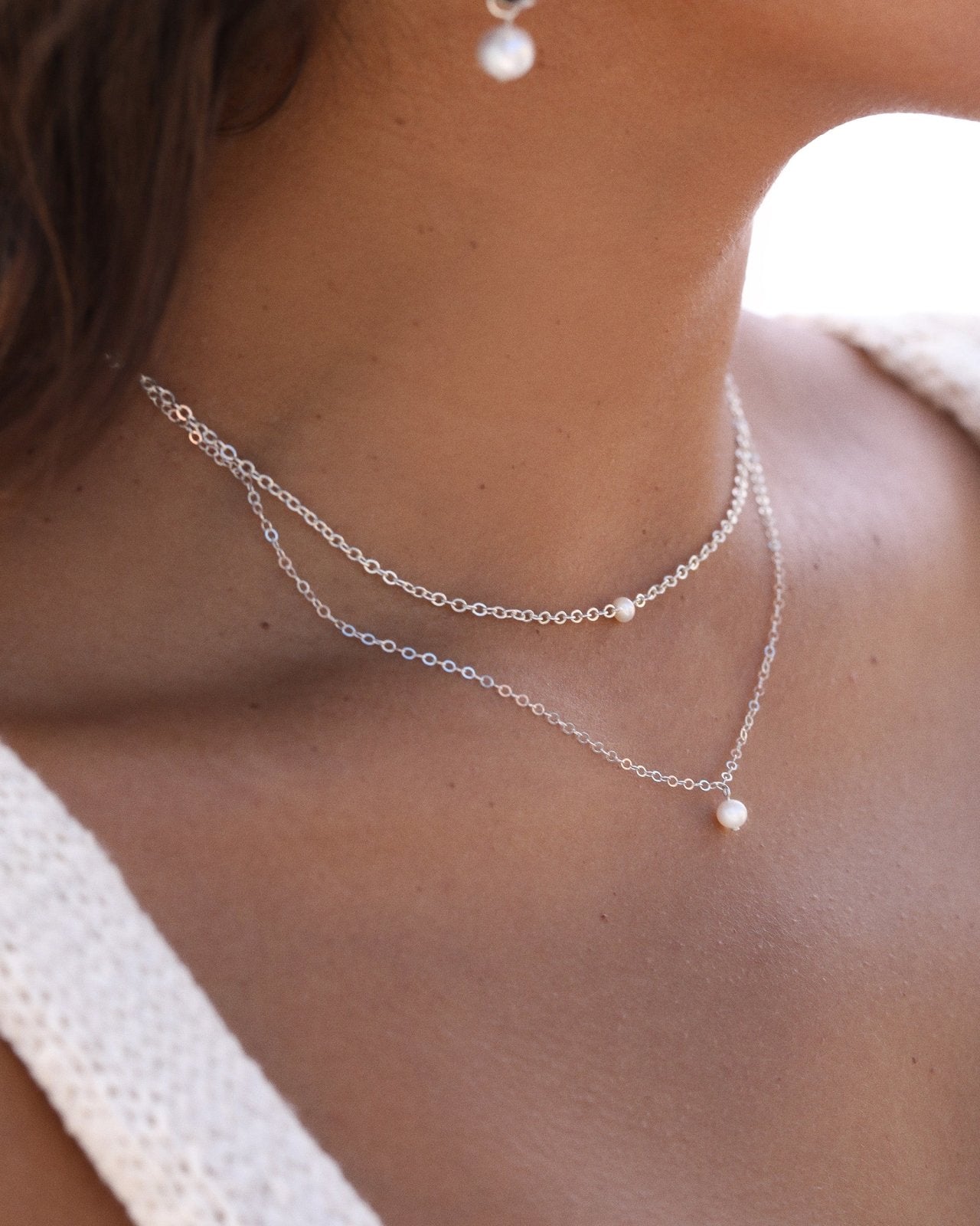 FRESHWATER PEARL NECKLACE - The Littl - Deluxe Chain - 14k Yellow Gold Fill
