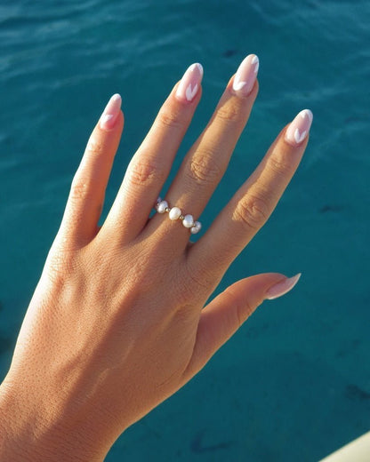 Freshwater Pearl Small Beaded Ring - 14k Gold-Filled - Hypoallergenic & Waterproof | The Littl