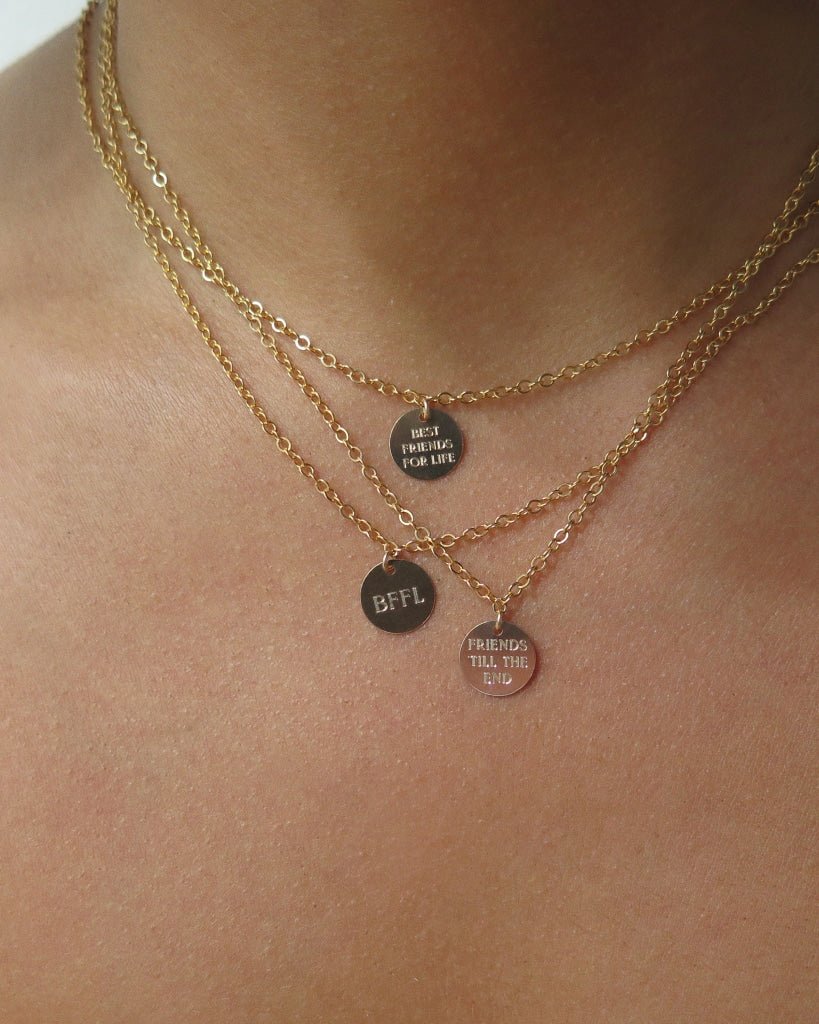 Friendship Coin Necklace - The Littl - 14k Yellow Gold Fill - Yes Necklaces