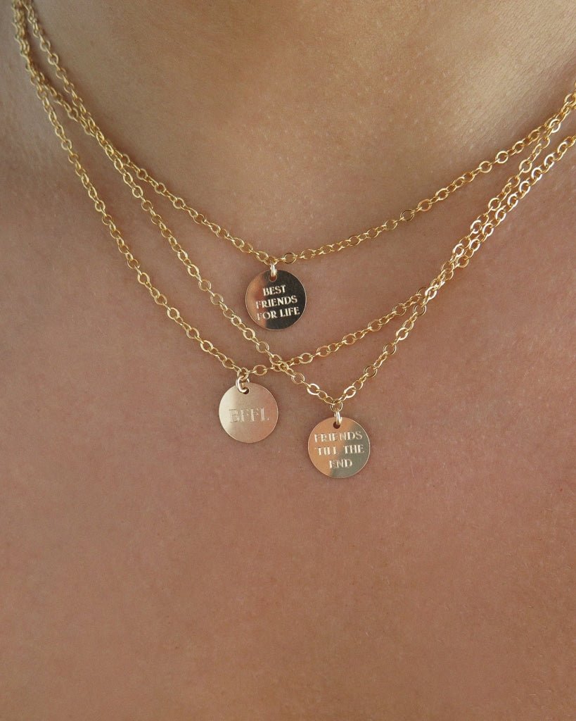 Friendship Coin Necklace - The Littl - 14k Yellow Gold Fill - Yes Necklaces