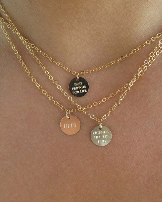Friendship Coin Necklace - The Littl - 14k Yellow Gold Fill - Yes Necklaces