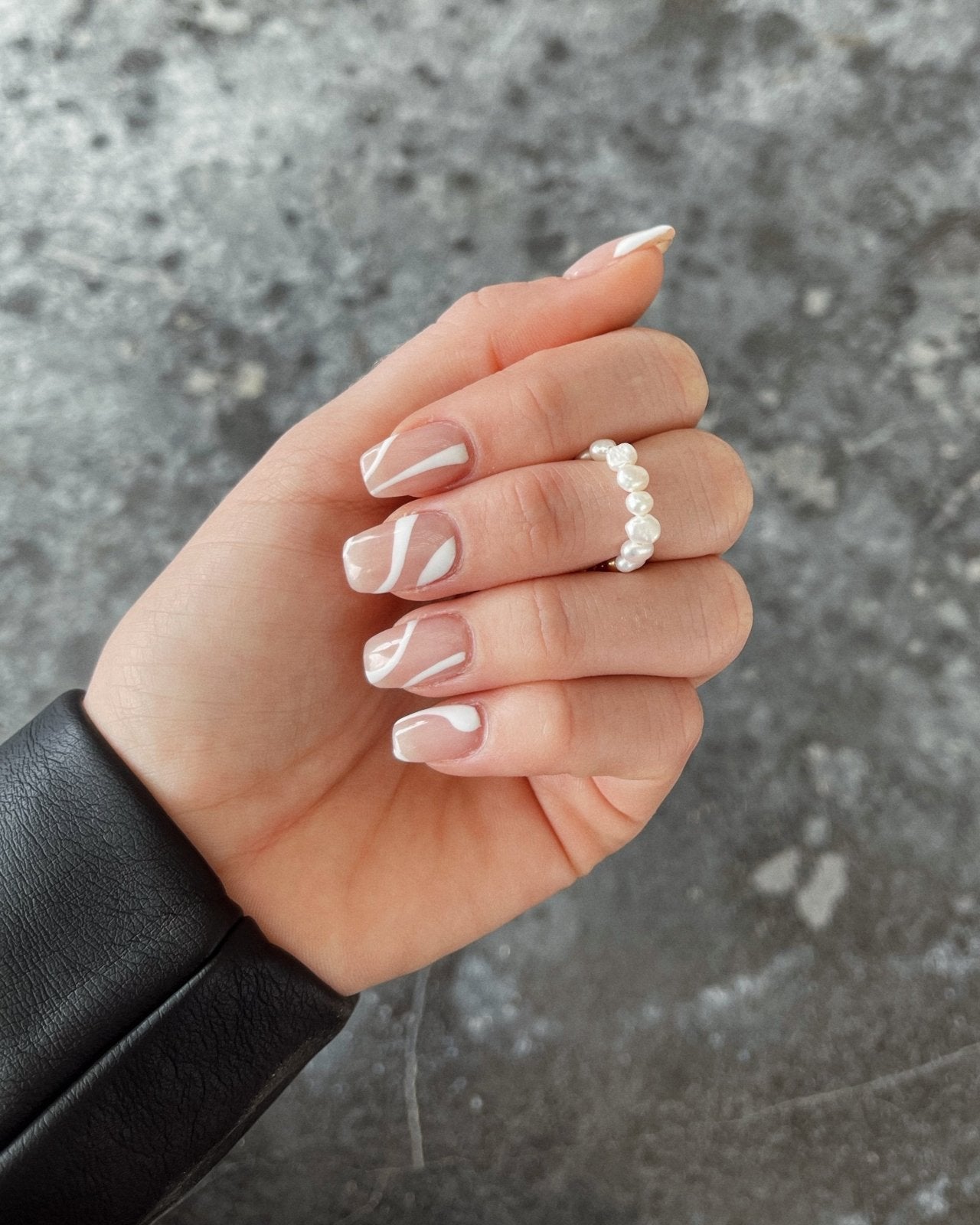 HALF FRESHWATER PEARL BEADED RING- 14k Rose Gold - The Littl - S -