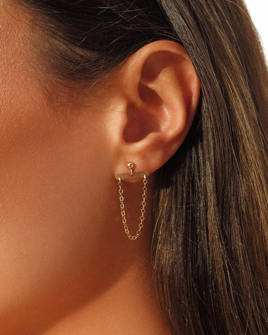 HANGING CHAIN EARRINGS - The Littl - 14k Yellow Gold Fill -