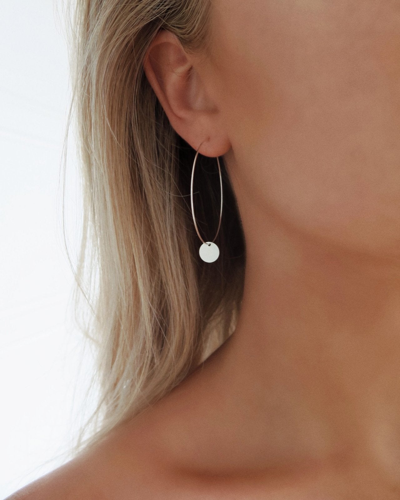 LARGE COIN HOOP EARRINGS - The Littl - 14k Yellow Gold Fill -