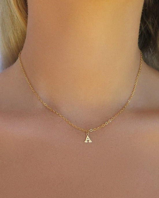 LETTER NECKLACE- 14k Yellow Gold - The Littl - Deluxe Chain - 14k Yellow Gold Fill Necklaces