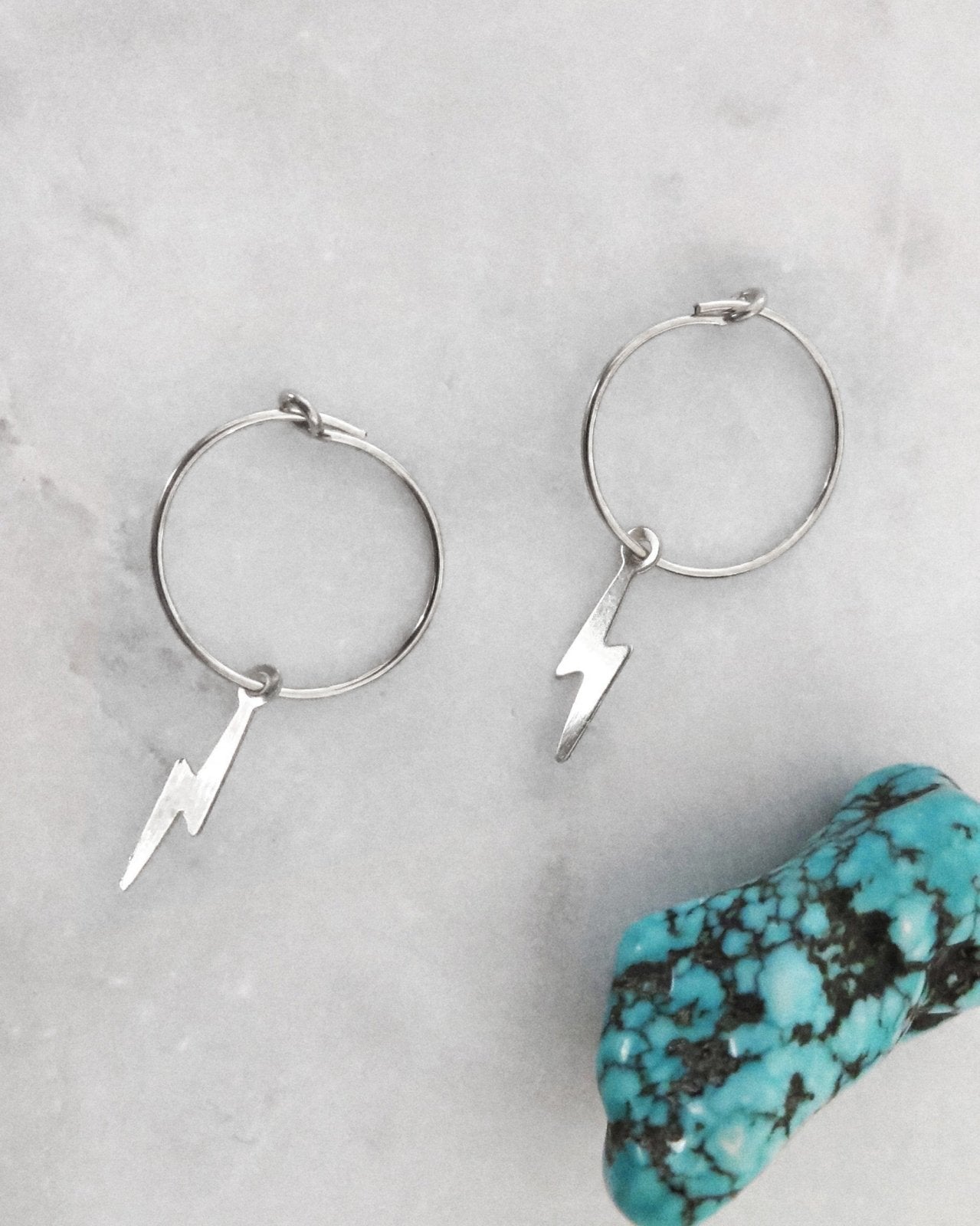 LIGHTNING BOLT EARRINGS- Sterling Silver - The Littl - -