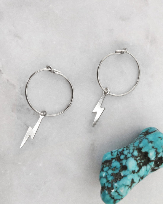 LIGHTNING BOLT EARRINGS- Sterling Silver - The Littl - -