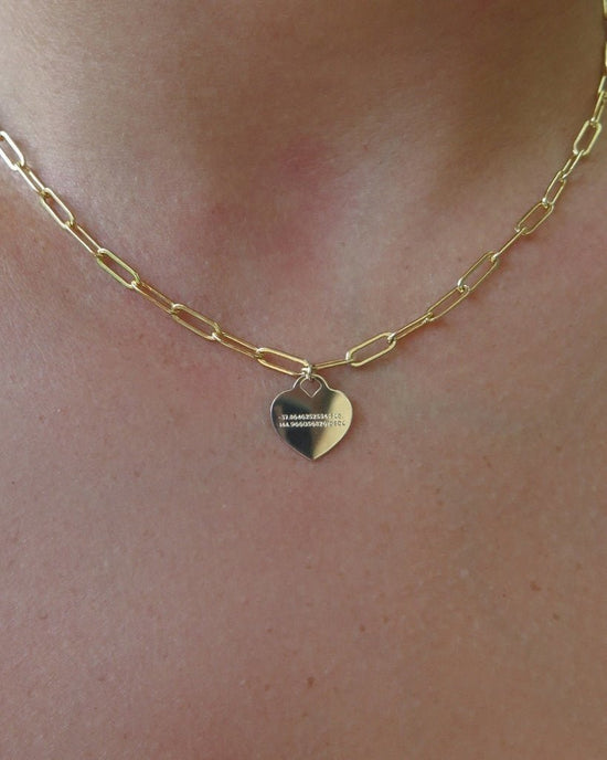 LOCATION COORDINATES THICK DRAWN CABLE CHAIN NECKLACE - The Littl - Front only - 14k Yellow Gold Fill Necklaces