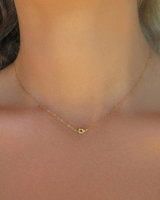 Load image into Gallery viewer, LOVE KNOT CONNECTOR NECKLACE - The Littl - Deluxe Chain - 14k Yellow Gold Fill
