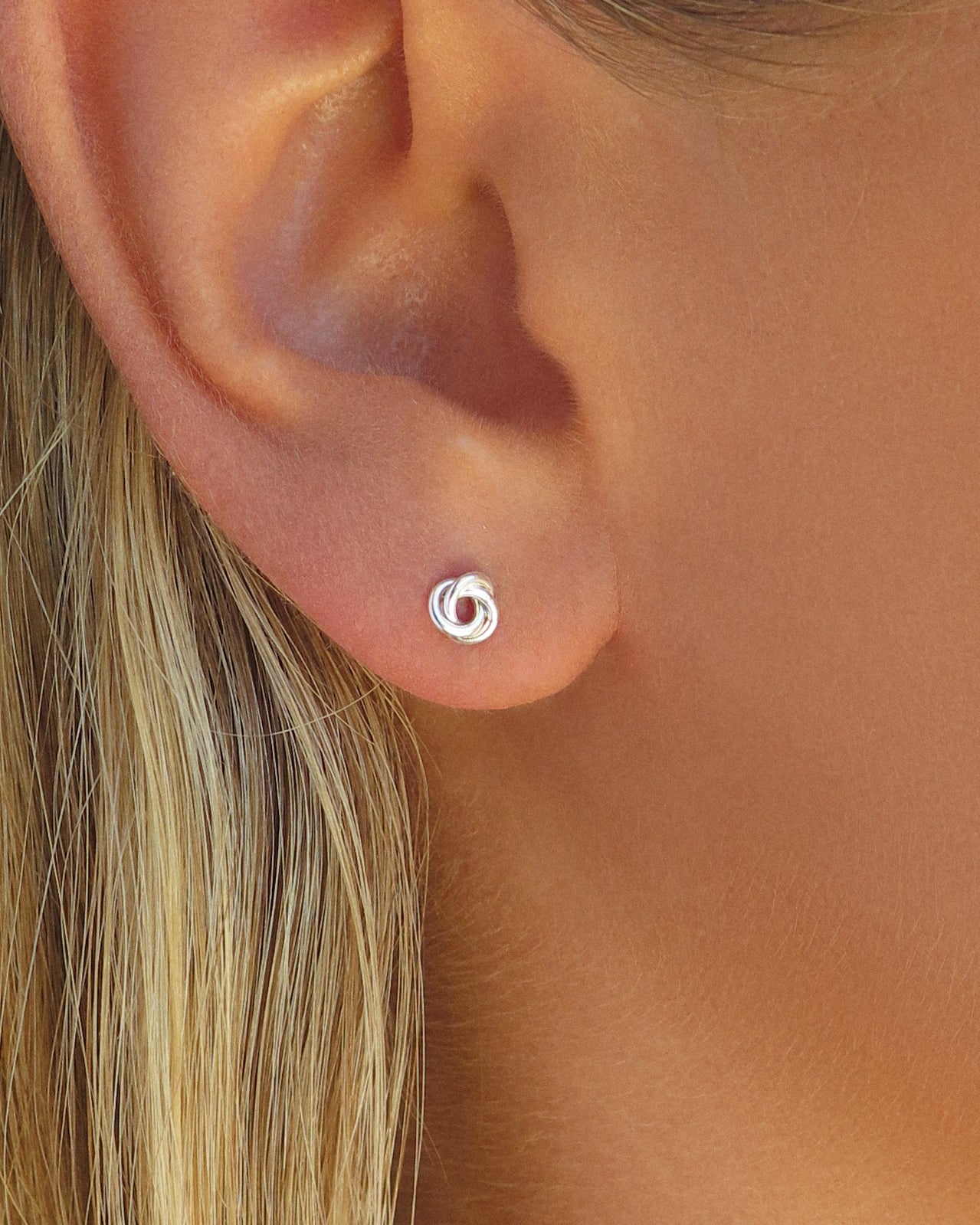 Love Knot Stud Earrings Sterling Silver