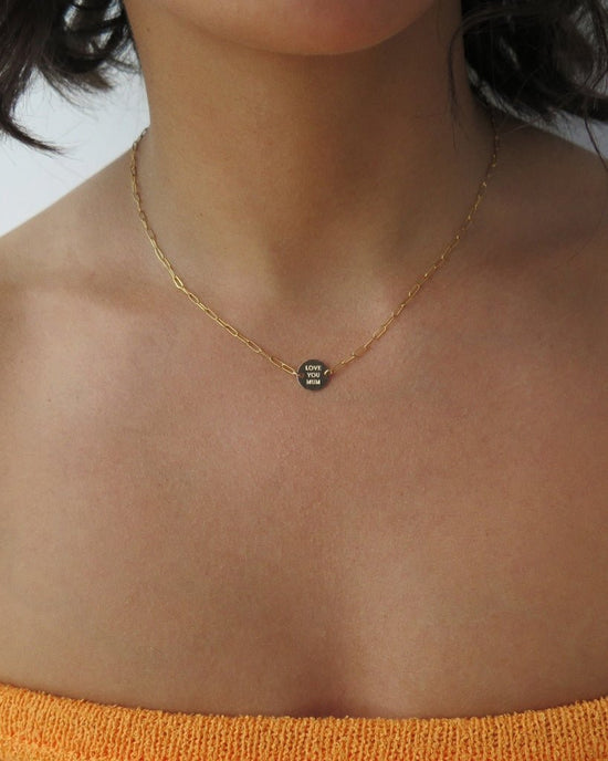 "Love you Mum" Thin Drawn Cable Necklace - The Littl - 14k Yellow Gold Fill - 39cm Necklaces