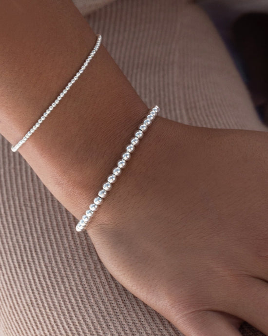 MINI BEADED BRACELET- Sterling Silver - The Littl - 16cm -