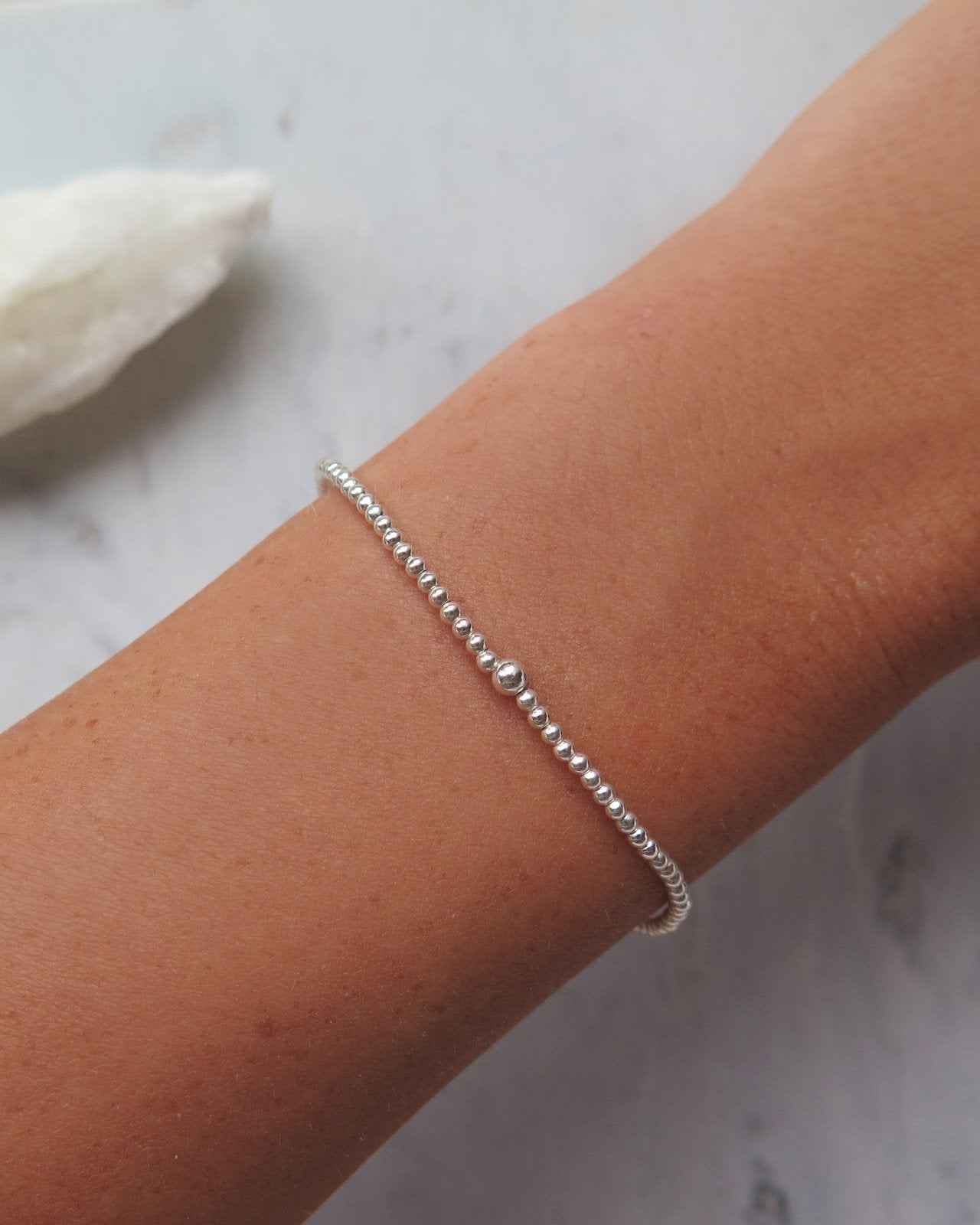 MINI BEADED BRACELET- Sterling Silver - The Littl - 16cm -