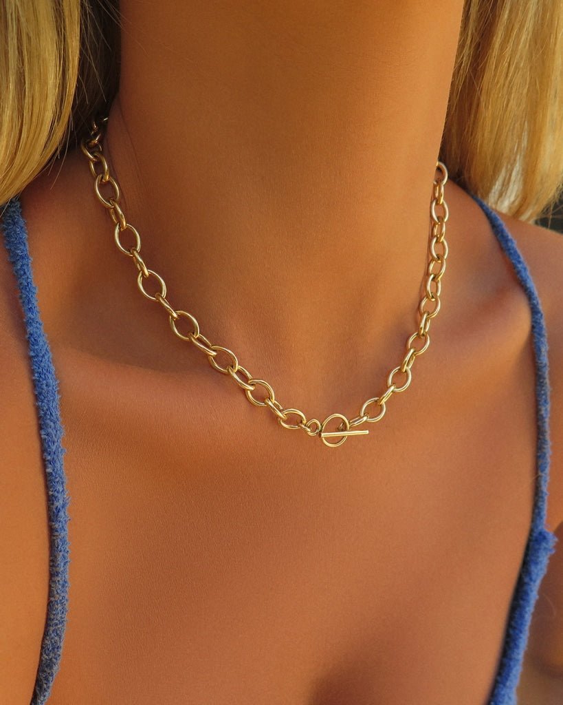 Load image into Gallery viewer, NAMMOS CHAIN NECKLACE- 14k Yellow Gold Fill - The Littl - 14k Yellow Gold Fill - Necklaces
