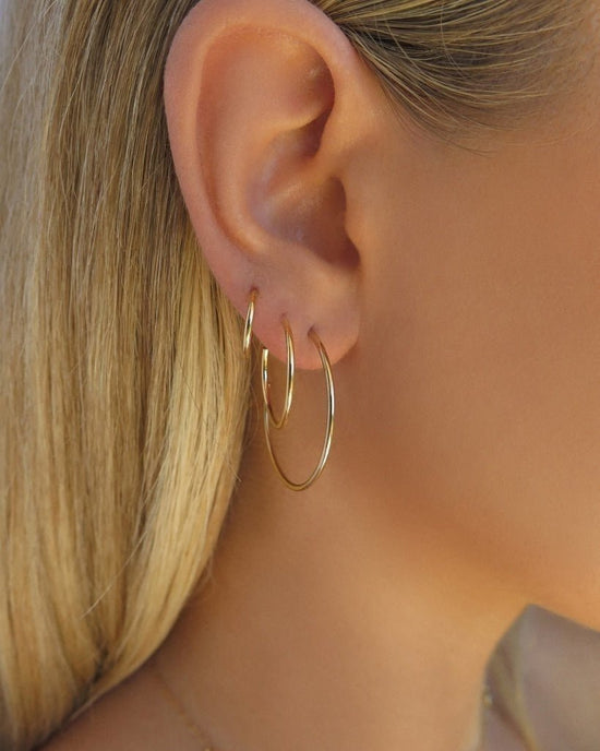 OPEN HOOP EARRINGS - The Littl - 14k Yellow Gold Fill - 12mm