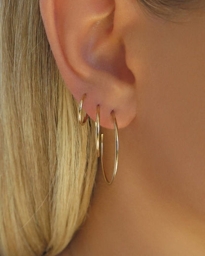 Sterling Silver Hoop Earrings - 14k Gold-Filled - Hypoallergenic & Waterproof | The Littl