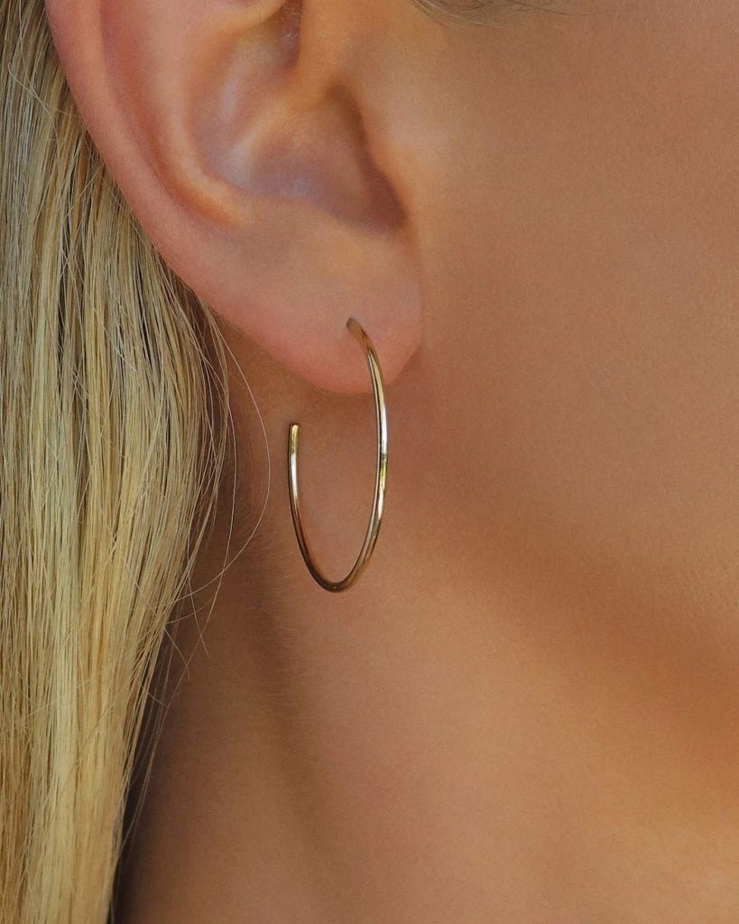 30mm Open Hoop Stud Earrings