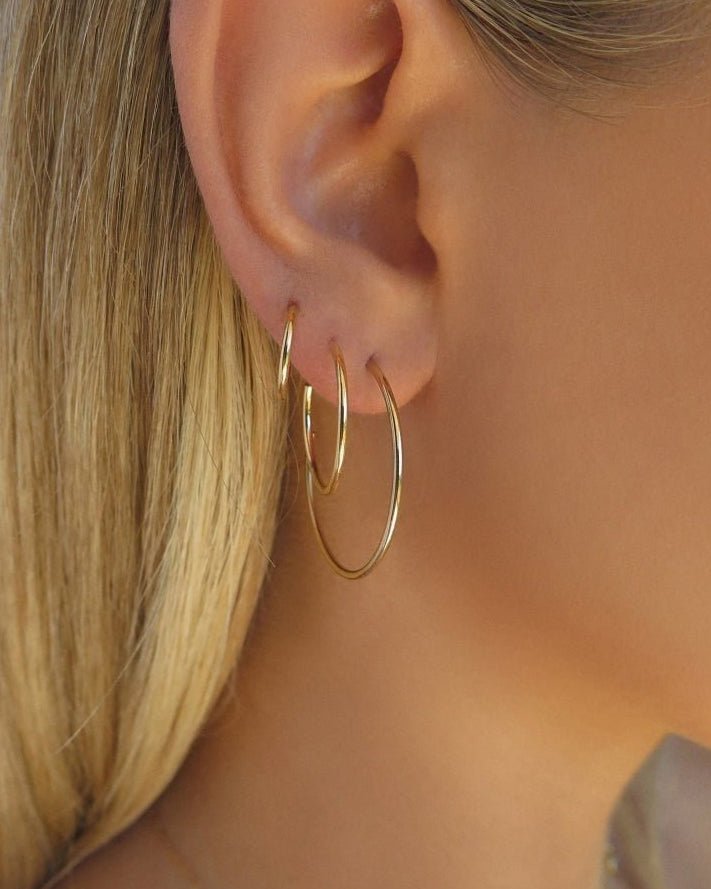 OPEN HOOP EARRINGS - The Littl - 14k Yellow Gold Fill - 12mm Earrings