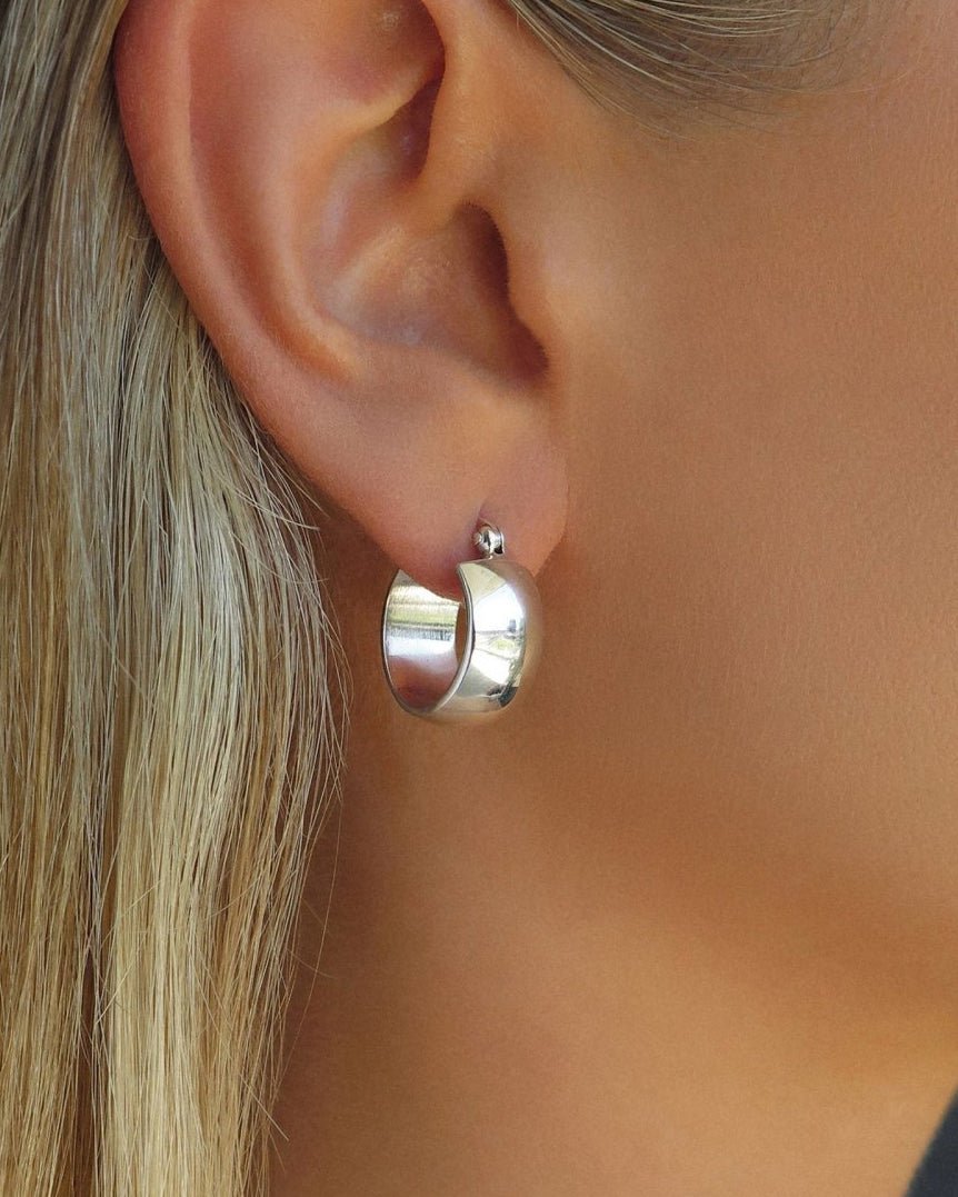 PRAGUE CHUNKY HOOP EARRINGS- Sterling Silver - The Littl - Sterling Silver - Earrings