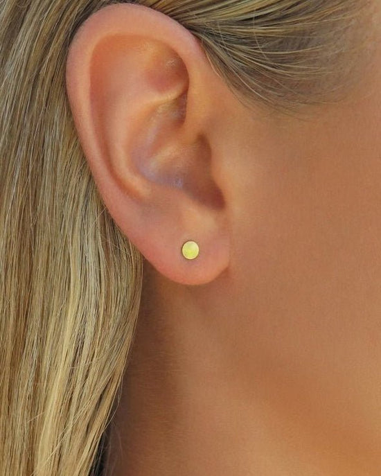 ROUND DISC STUD EARRINGS- 14k Yellow Gold - The Littl - 14k Yellow Gold Fill - Earrings
