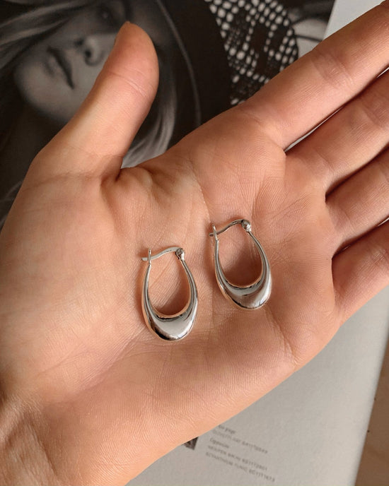 SASKI HOOP EARRINGS- Sterling Silver - The Littl - -