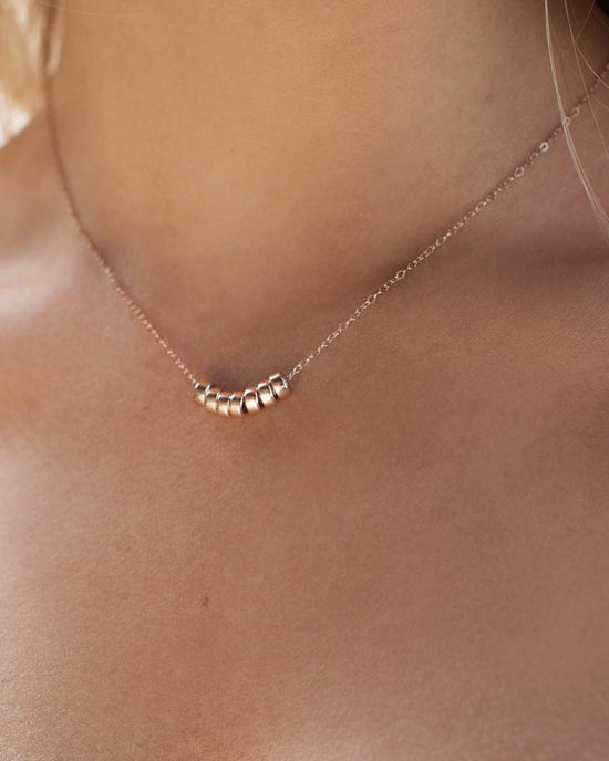 SEVEN RING NECKLACE- 14k Rose Gold - The Littl - Deluxe Chain - 39cm