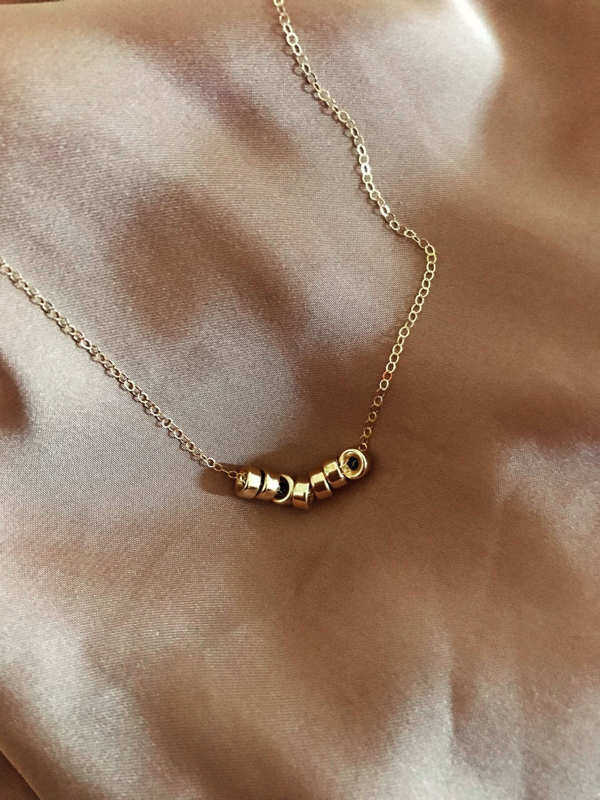 SEVEN RING NECKLACE 14k Yellow Gold The Littl A 134.99 A 184.99 14k Yellow Gold Chain Necklace Deluxe