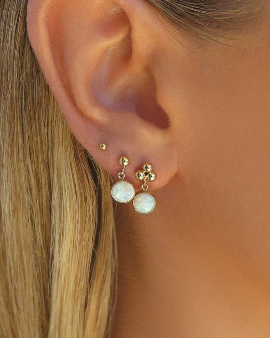 SINGLE BELLO OPAL STUD EARRINGS- 14k Yellow Gold Fill - The Littl - Earrings