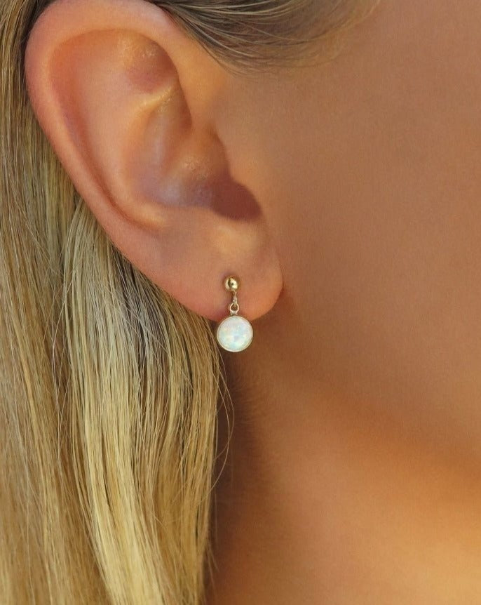 SINGLE BELLO OPAL STUD EARRINGS- 14k Yellow Gold Fill - The Littl - Earrings