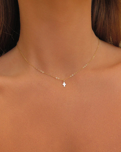 Mini Cross Necklace - 14k Gold-Filled - Hypoallergenic & Waterproof | The Littl