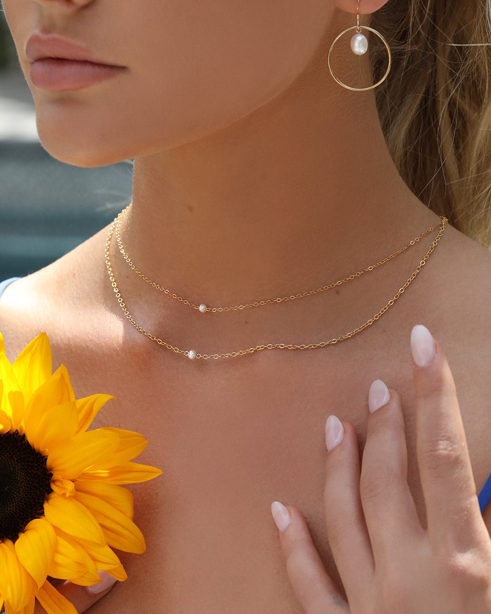Small Freshwater Pearl Necklace - 14k Rose Gold-Filled - Waterproof & Tarnish-Resistant | The Littl