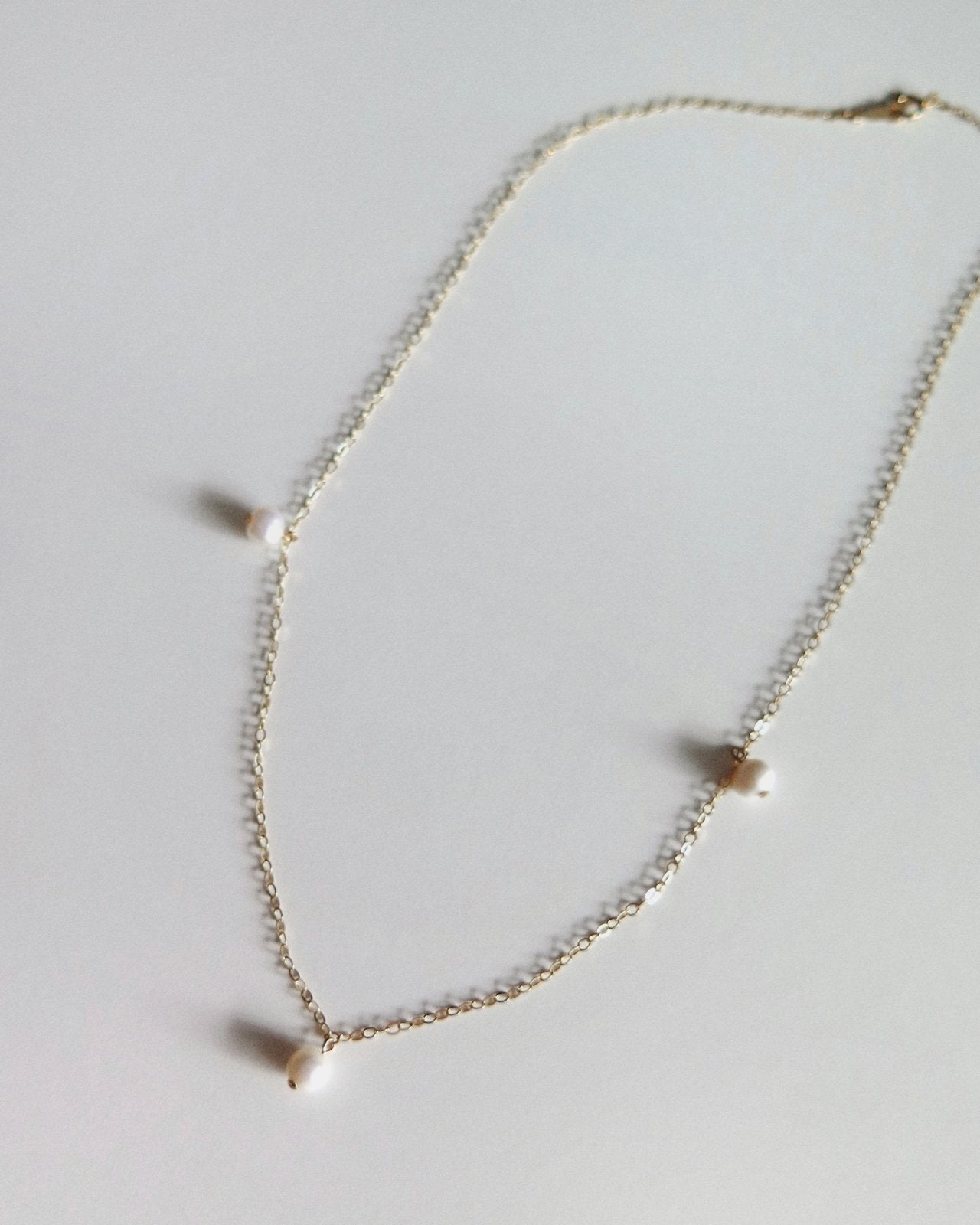 TEARDROP PEARL NECKLACE SET (10% off)- 14k Gold - The Littl - 14k Yellow Gold Fill - 37cm (choker)