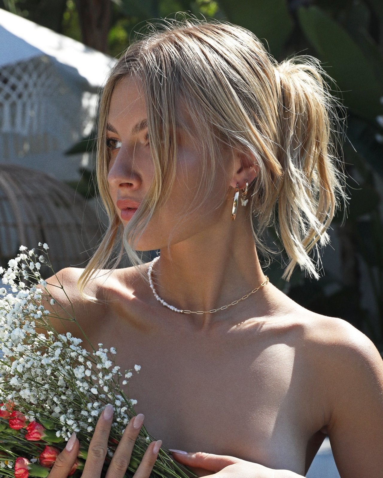 THICK BUTTERFLY HOOP EARRINGS - The Littl - 12mm - Sterling Silver