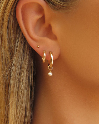Thick Hoop Earrings - 14k Gold-Filled - Everyday Waterproof | The Littl