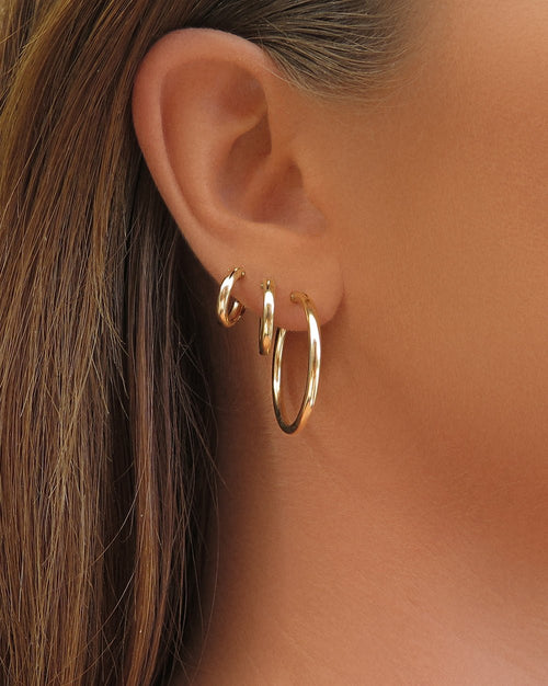 Thick Hoop Earrings, worn