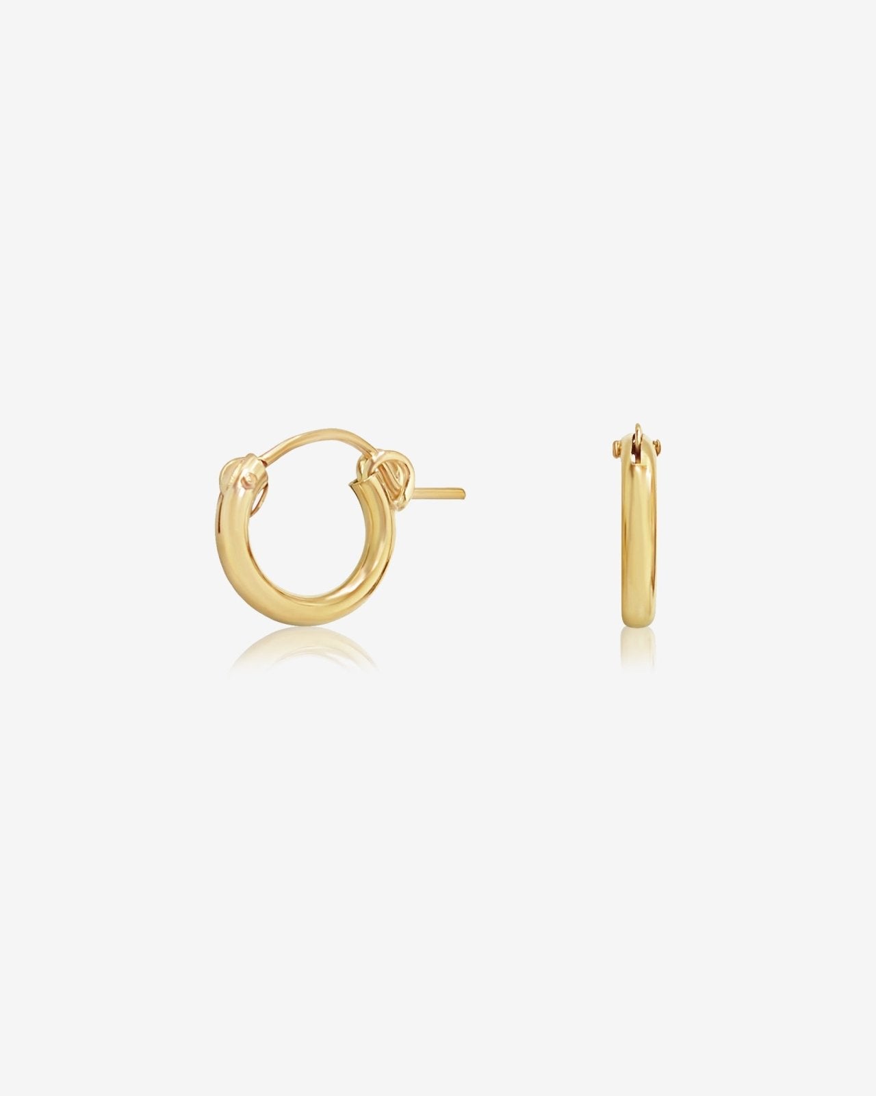 THICK HOOP EARRINGS - 14k Yellow Gold Fill - The Littl - 14k Yellow Gold Fill - 12mm Earrings