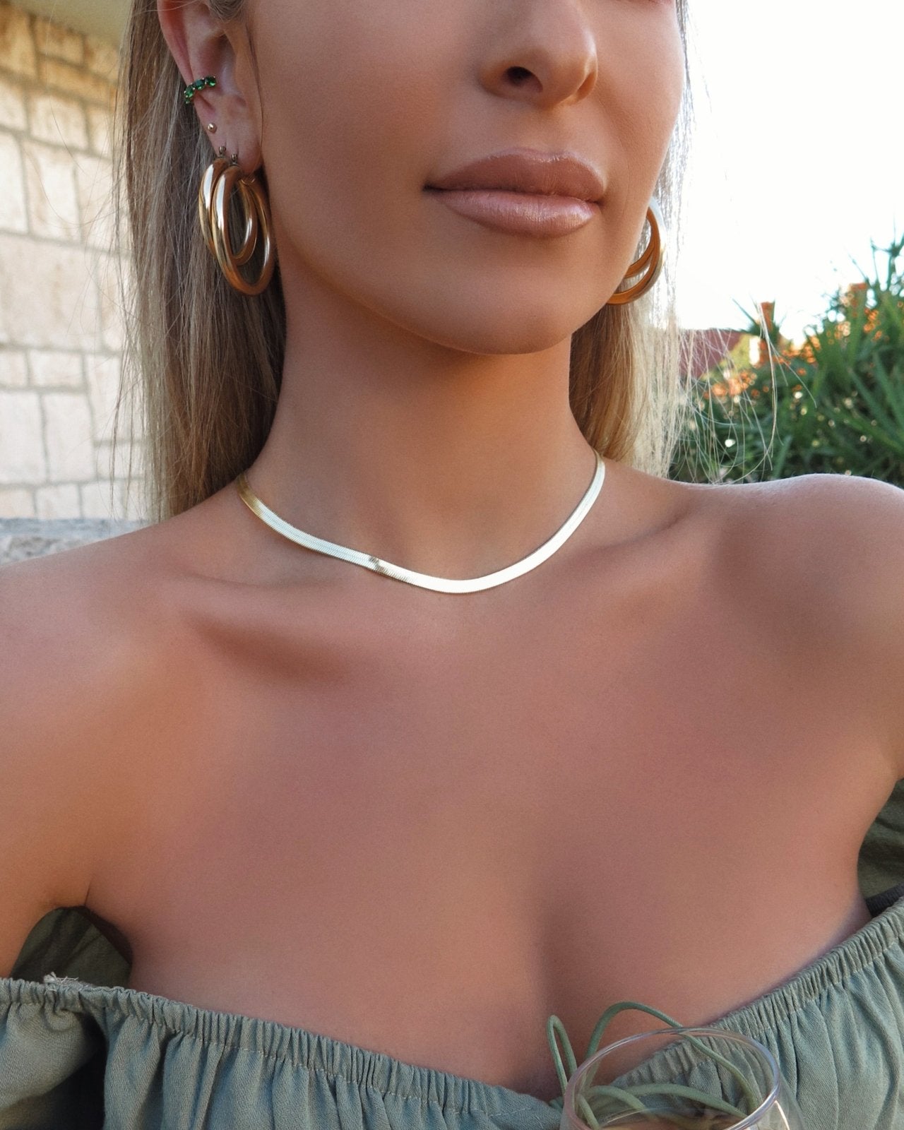 THICK SNAKE NECKLACE- 14k Yellow Gold - The Littl - 35.5cm (14 inches) -