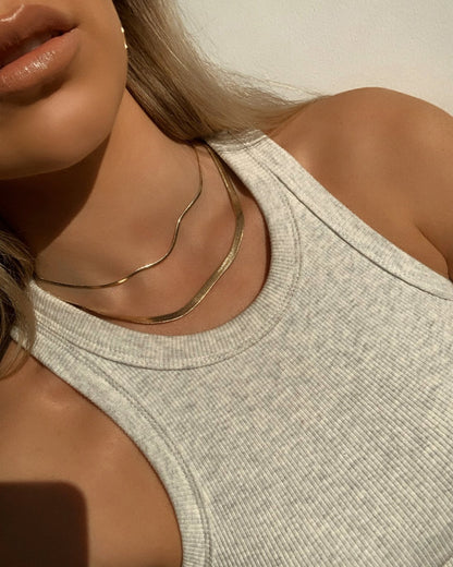 Thick Snake Necklace - 14k Gold-Filled - Styled - Waterproof | The Littl