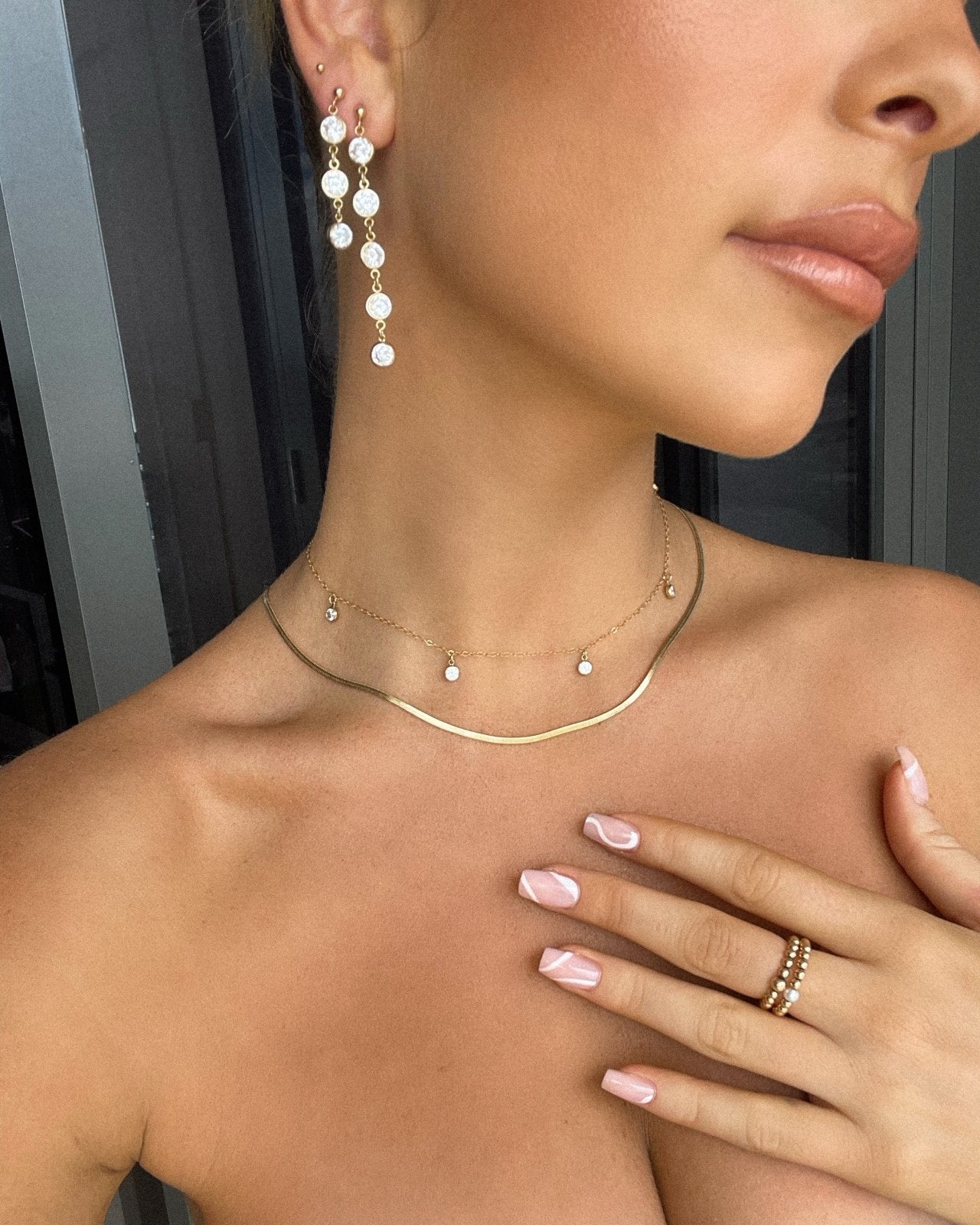 THIN SNAKE NECKLACE- 14k Yellow Gold - The Littl - 36.5cm (14 inches) -