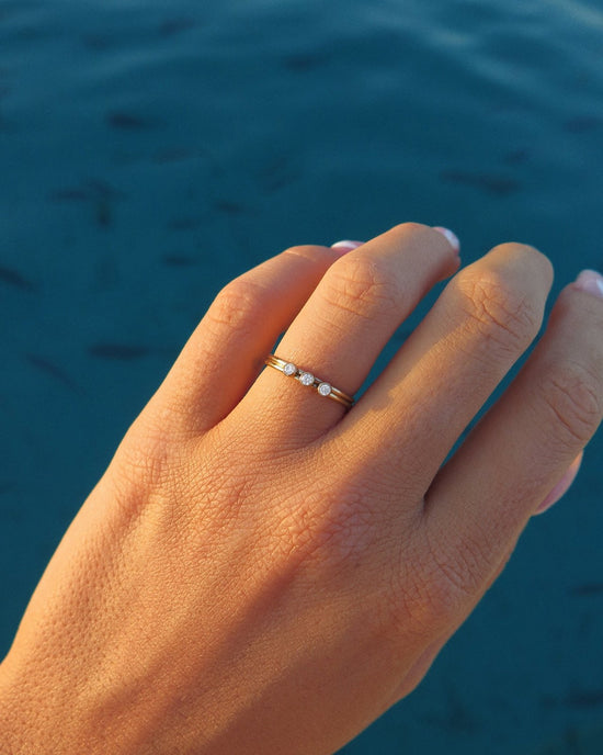 THREE CZ RING 14k Yellow Gold The Littl A 114.99 A 114.99 14k