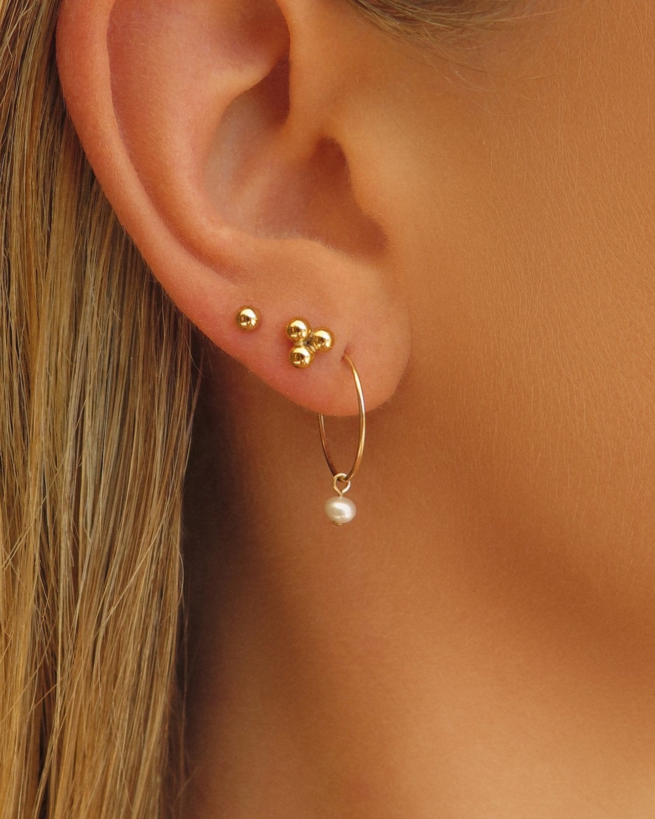 TRINITY STUD EARRINGS- 14k Yellow Gold - The Littl A$84.99 A$84.99