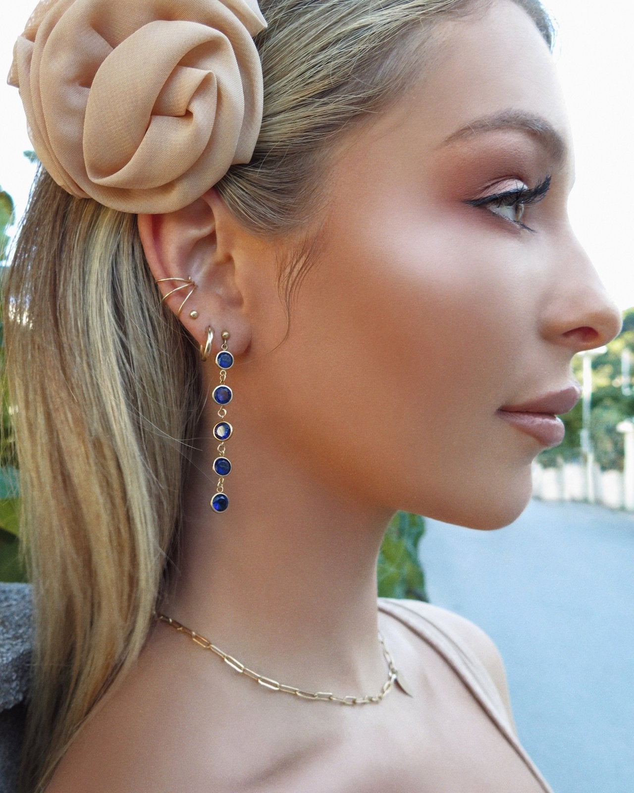 TRIPLE BAR CUFF- 14k Yellow Gold - The Littl - -