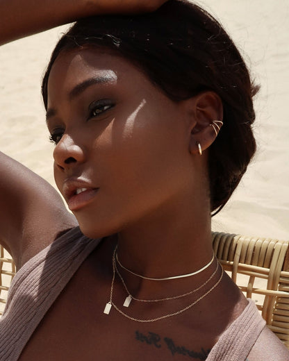 TRIPLE BAR CUFF- 14k Yellow Gold - The Littl - -